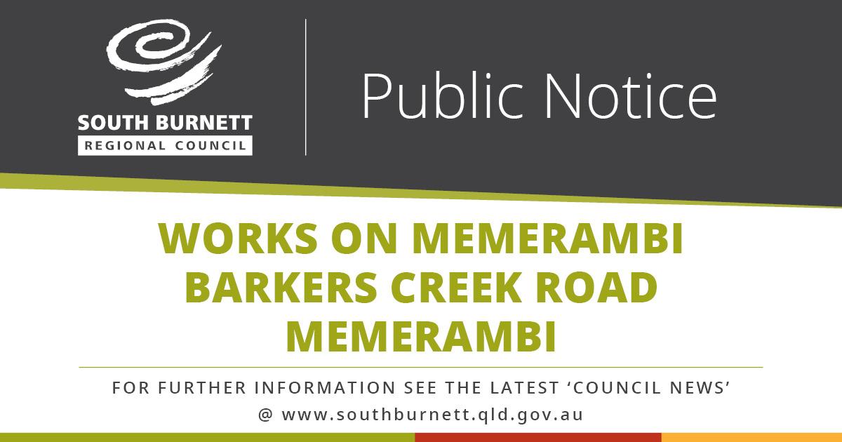 Works on Memerambi Barkers Creek Road Memerambi