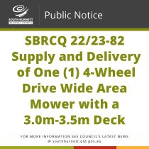 SBRCQ 22 23-82 Supply and Delivery of One (1) 4-Wheel Drive Wide Area Mower with a 3.0m – 3.5m Deck.
