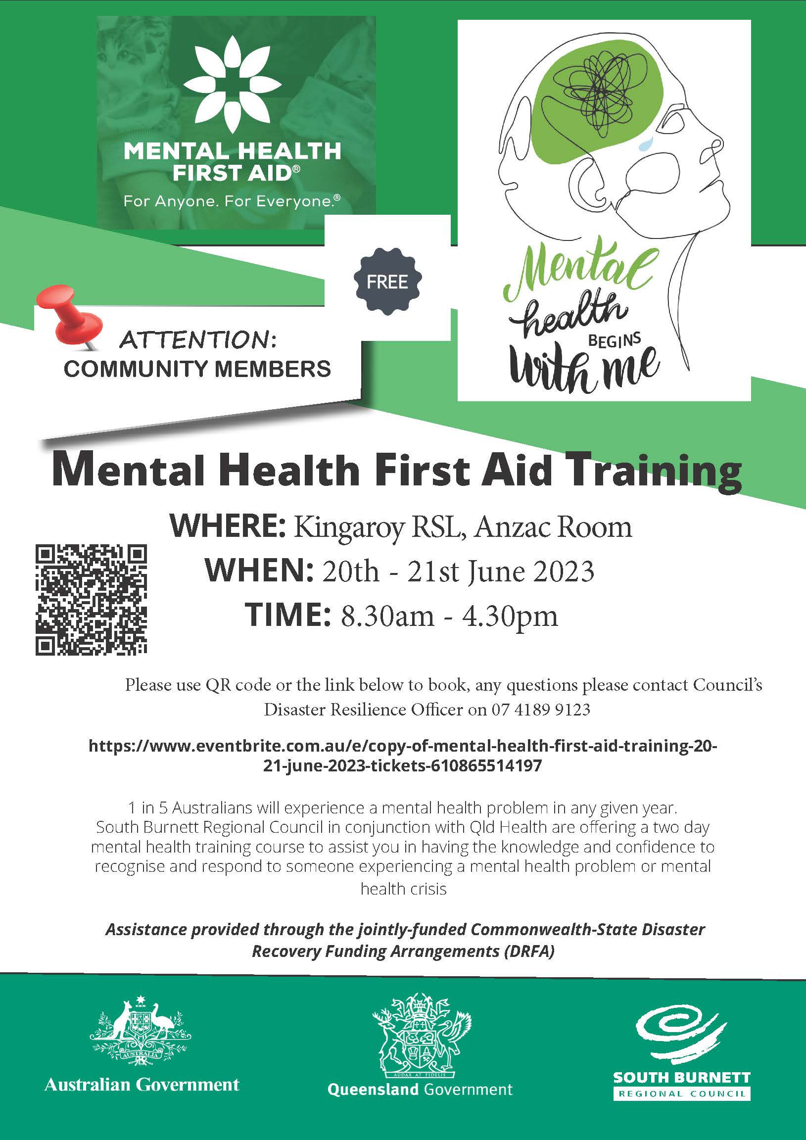 13 04 23 Mental health first aid training flyer june 2023