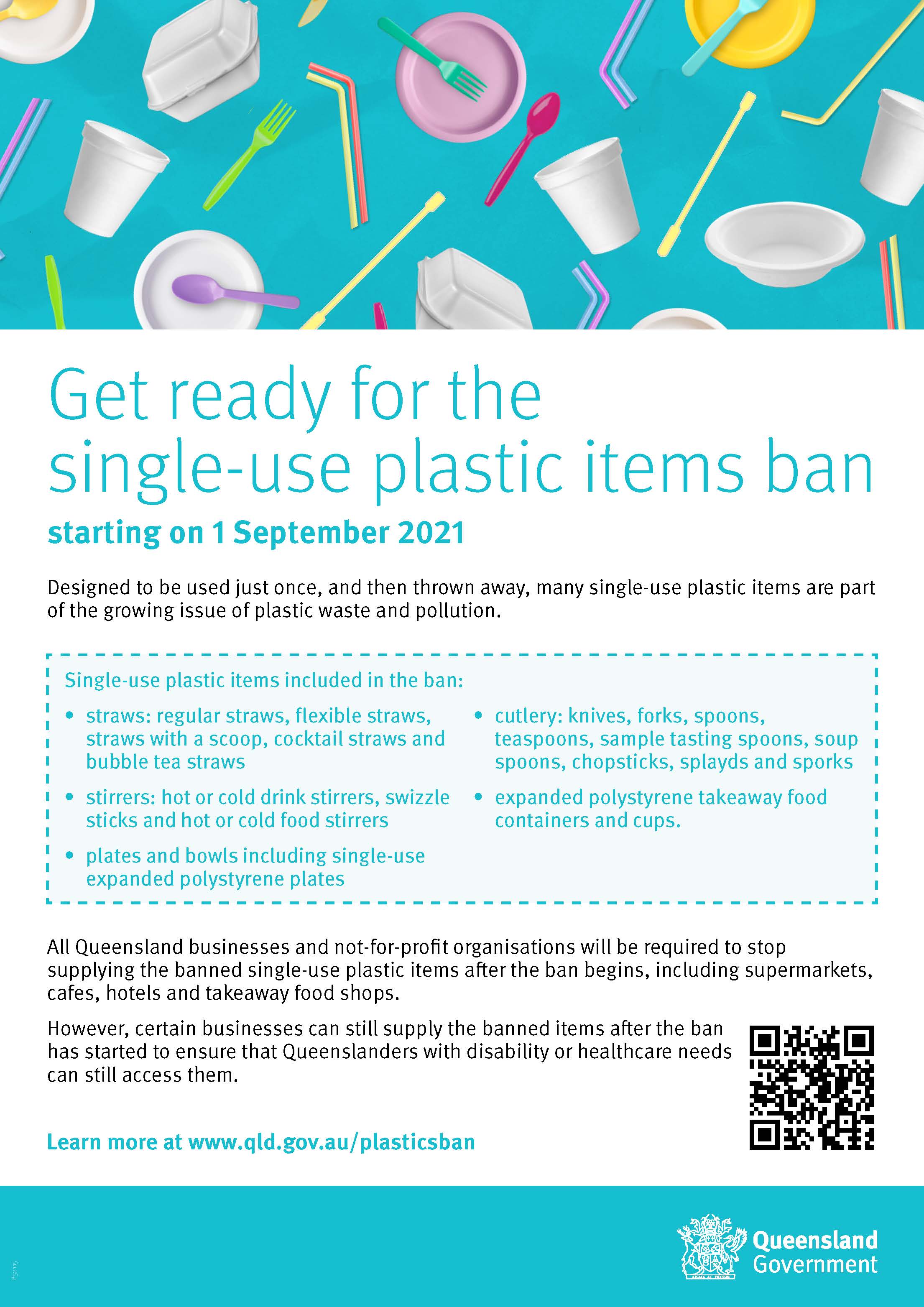 19 08 21 Single use plastics ban a3 poster 1