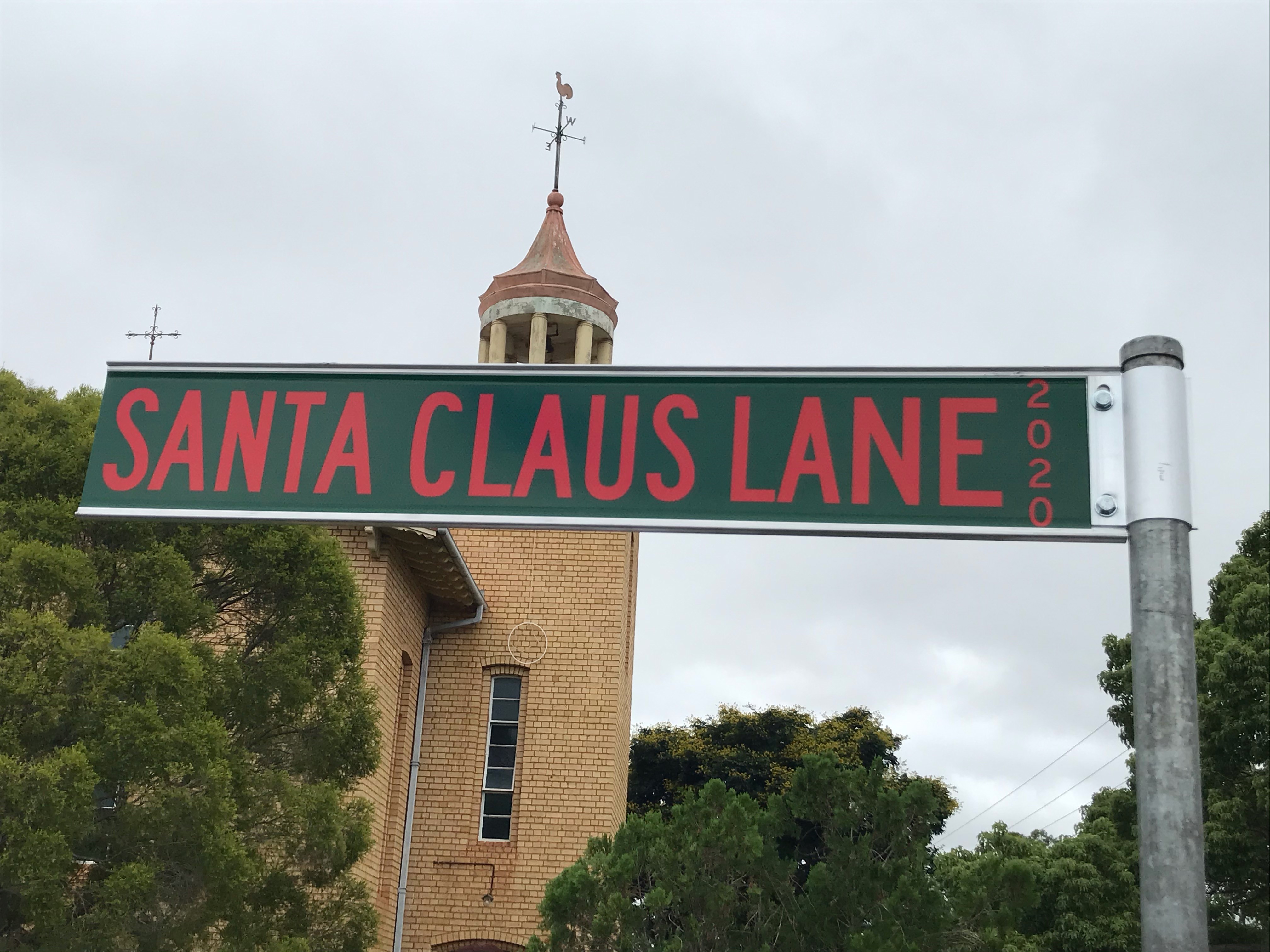 Santa Claus Lane sign 2020
