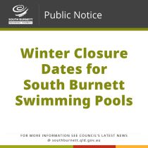 Winter Closure Dates for South Burnett Swimming Pools