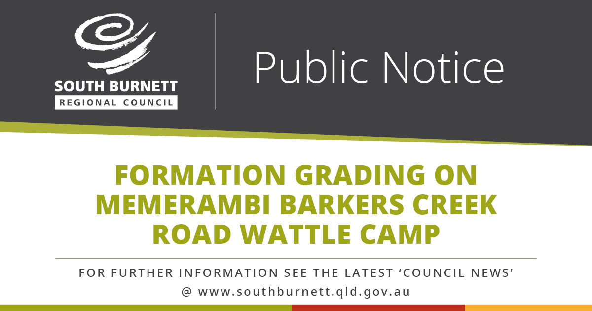 Formation Grading on Memerambi Barkers Creek Road Wattle Camp