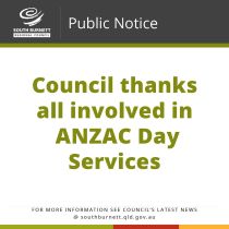 Council thanks all involved in ANZAC Day Services