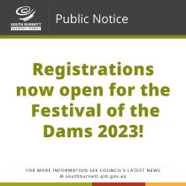 Registrations now open for the Festival of the Dams 2023!