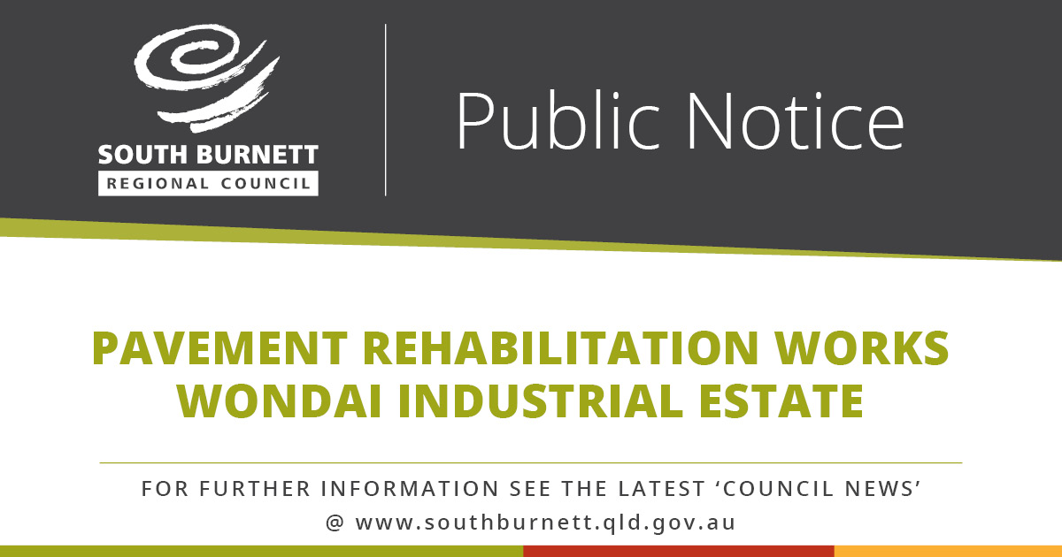 Pavement Rehabilitation Works Wondai Industrial Estate