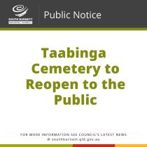 Taabinga Cemetery to Reopen to the Public