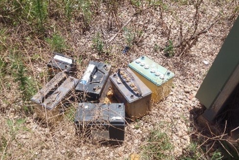 Batteries left on ground