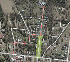 Brisbane Street Nanango project with alternate route to hospital indicated by red line