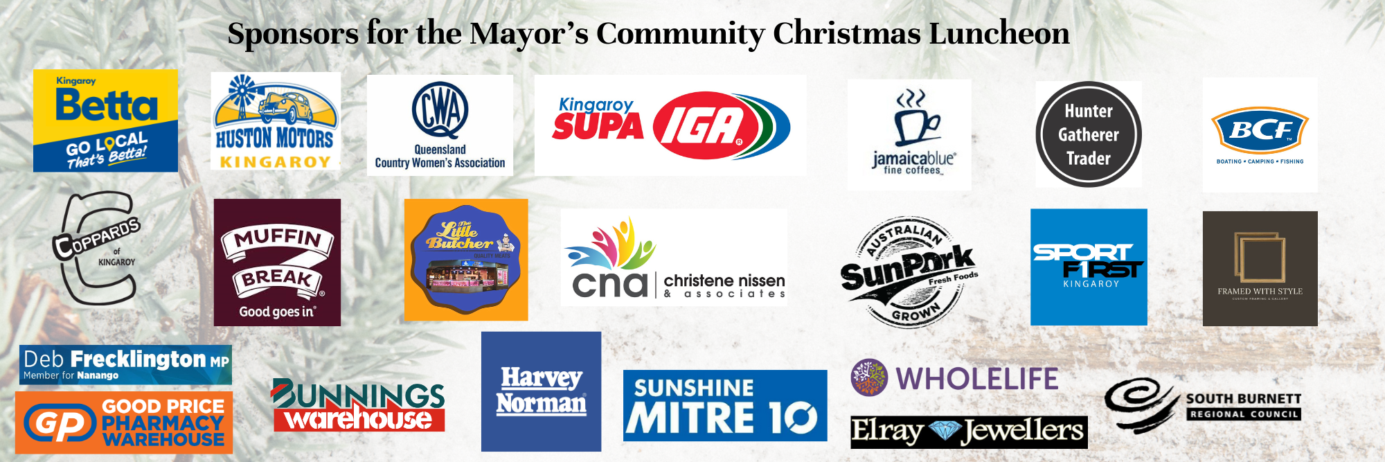 Christmas luncheon sponsors at 1 november 2024