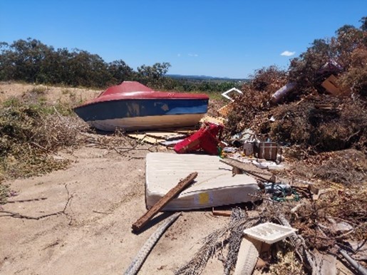 Illegal dumping of mattresses and other materials