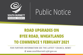 Road upgrades on byee road wheatlands to commence 1 february 2021