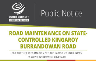 Road maintenance on state-controlled Kingaroy Burrandowan Road