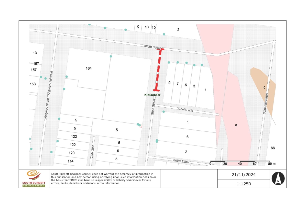 Resized short street road closure map