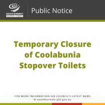 Temporary Closure of Coolabunia Stopover Toilets