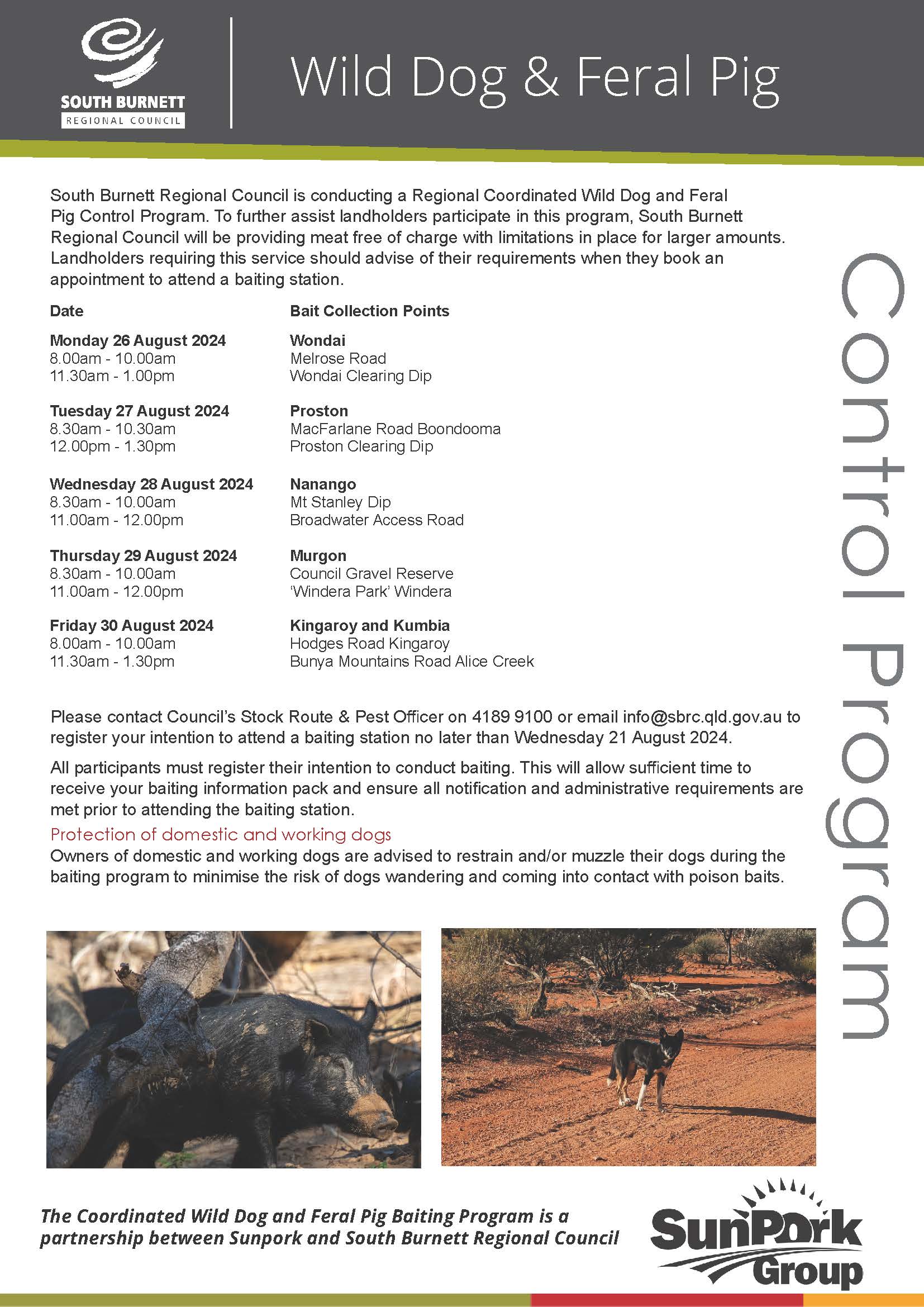 Wild dog and feral pig control flyer