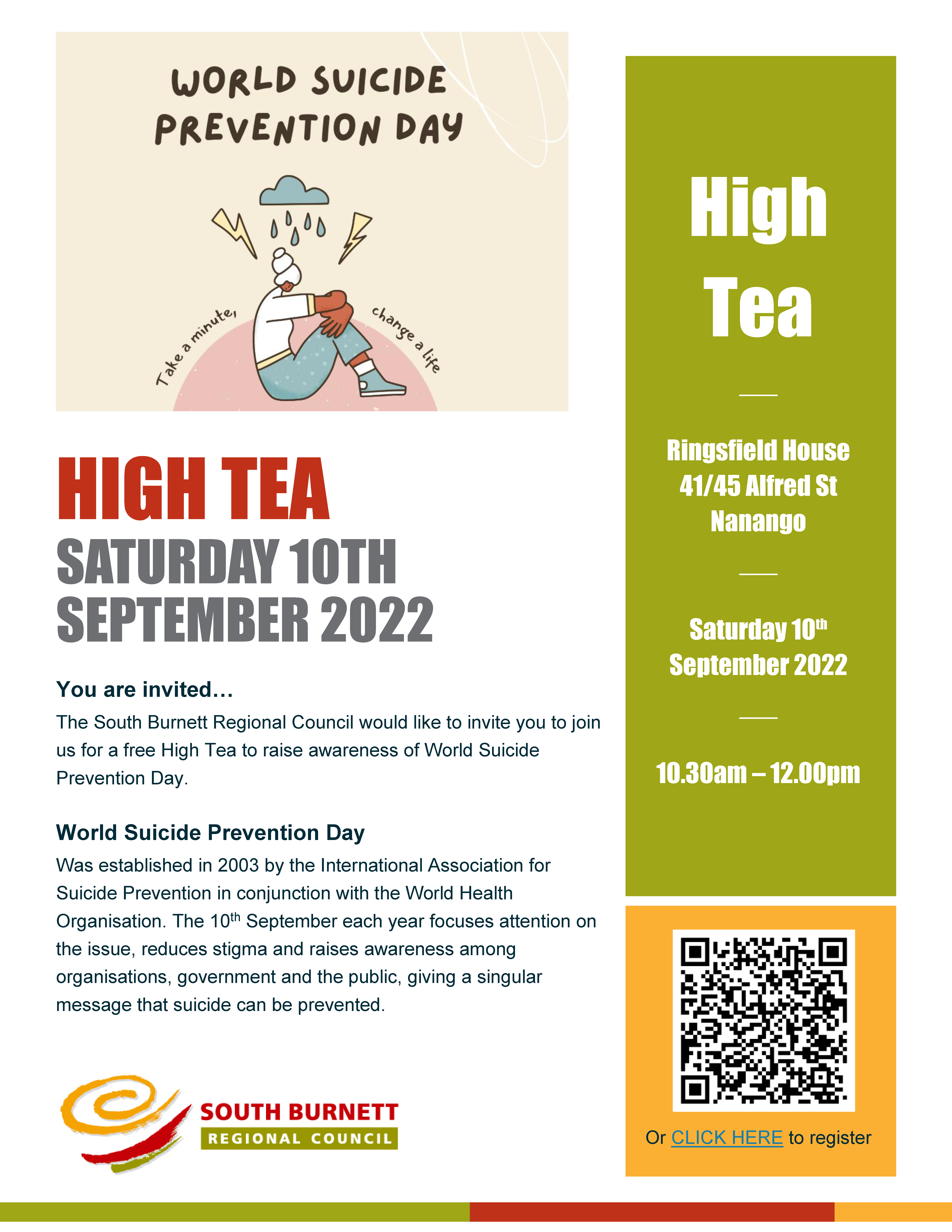 World suicide prevention day high tea