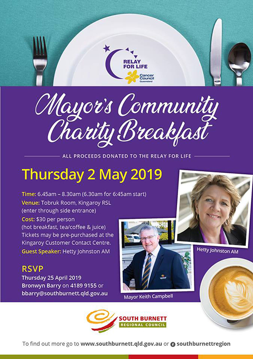 Mayor's Community Charity Breakfast – South Burnett Regional Council